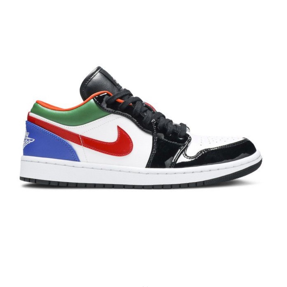 Nike Low-Top Multicolor Leather and Patent Sneaker - Red/Blue/Green/Black/White